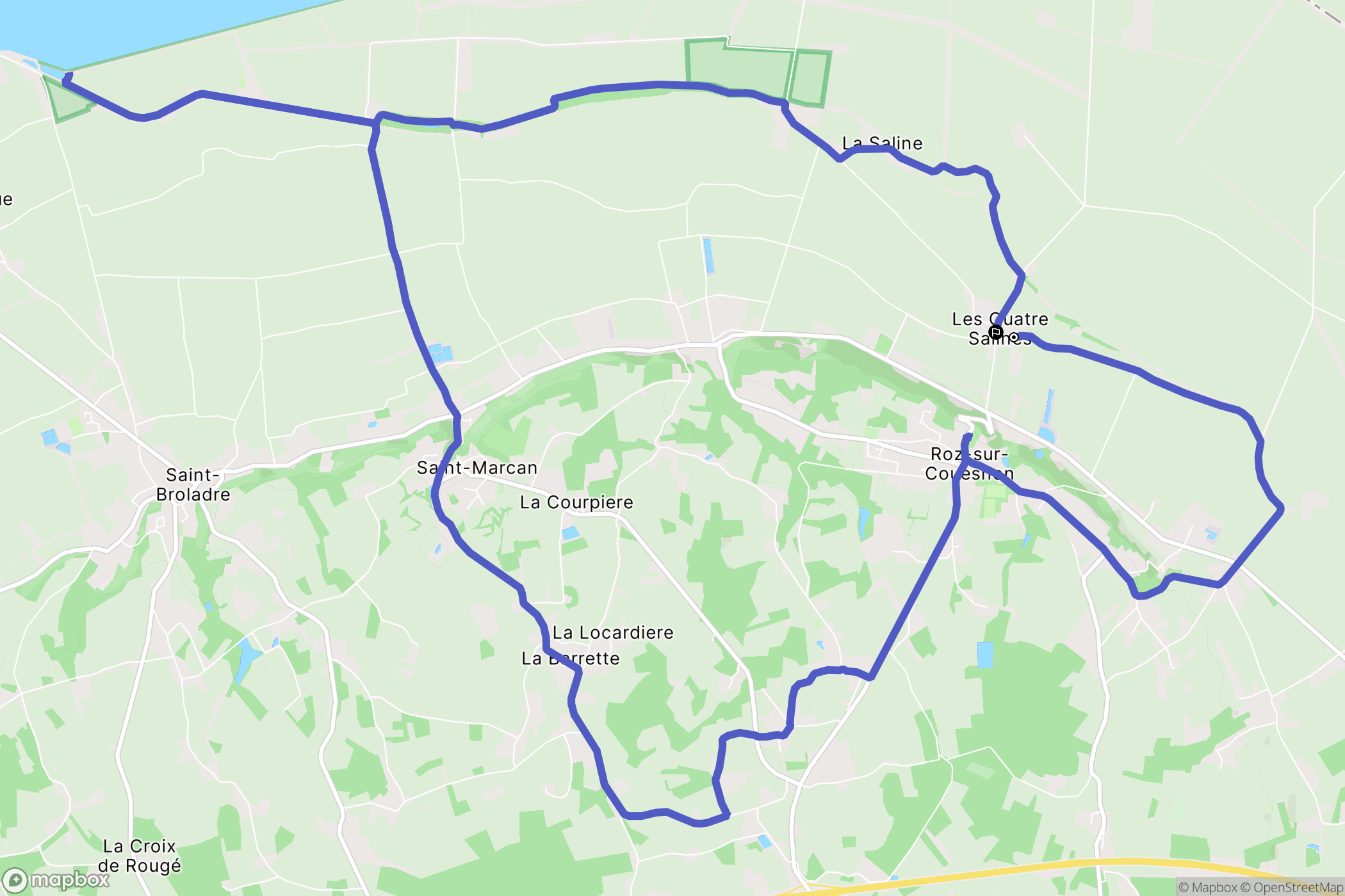 Roz-sur-Couesnon : carte du parcours de randonnée - France