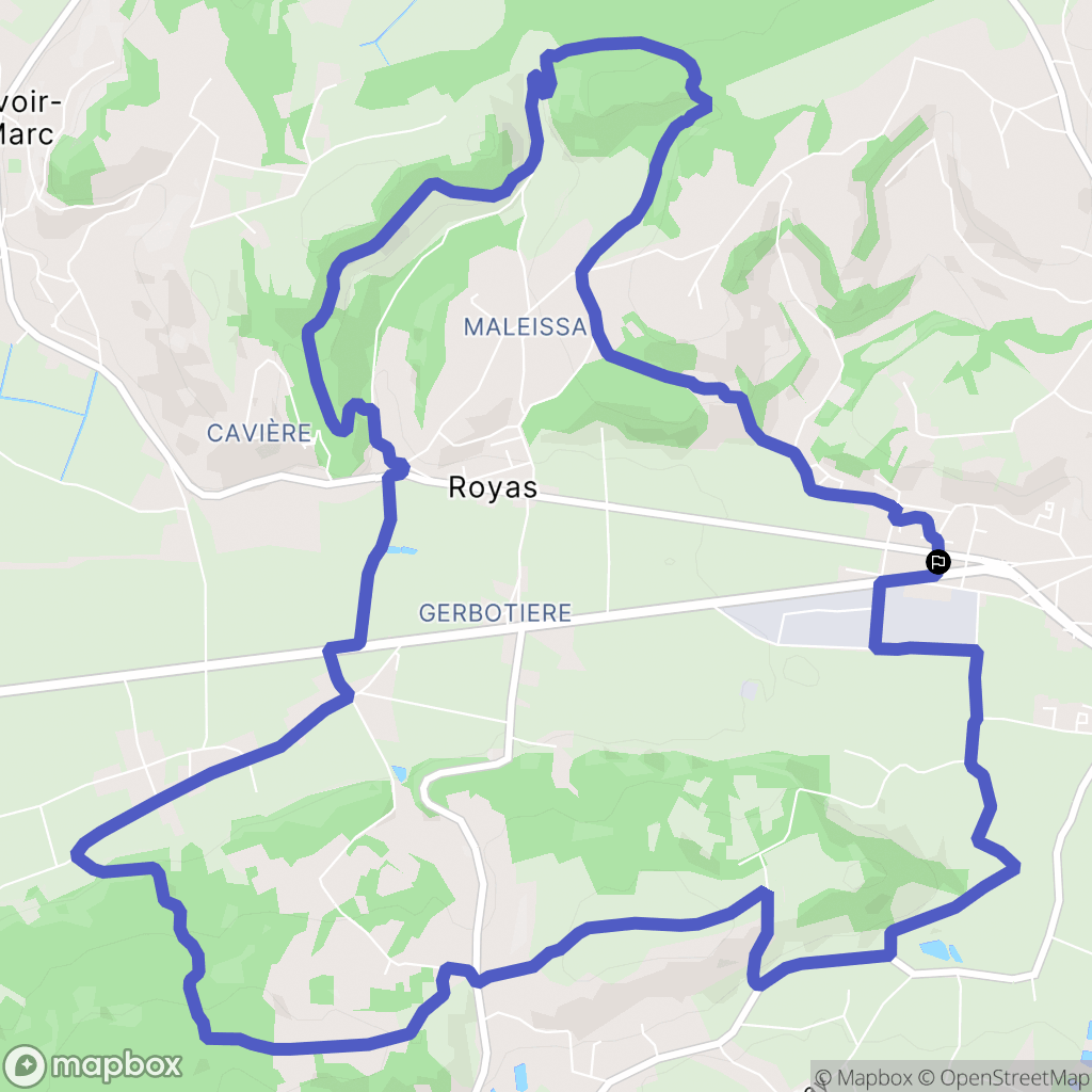 Saint-Jean-de-Bournay : carte du parcours de randonnée - France