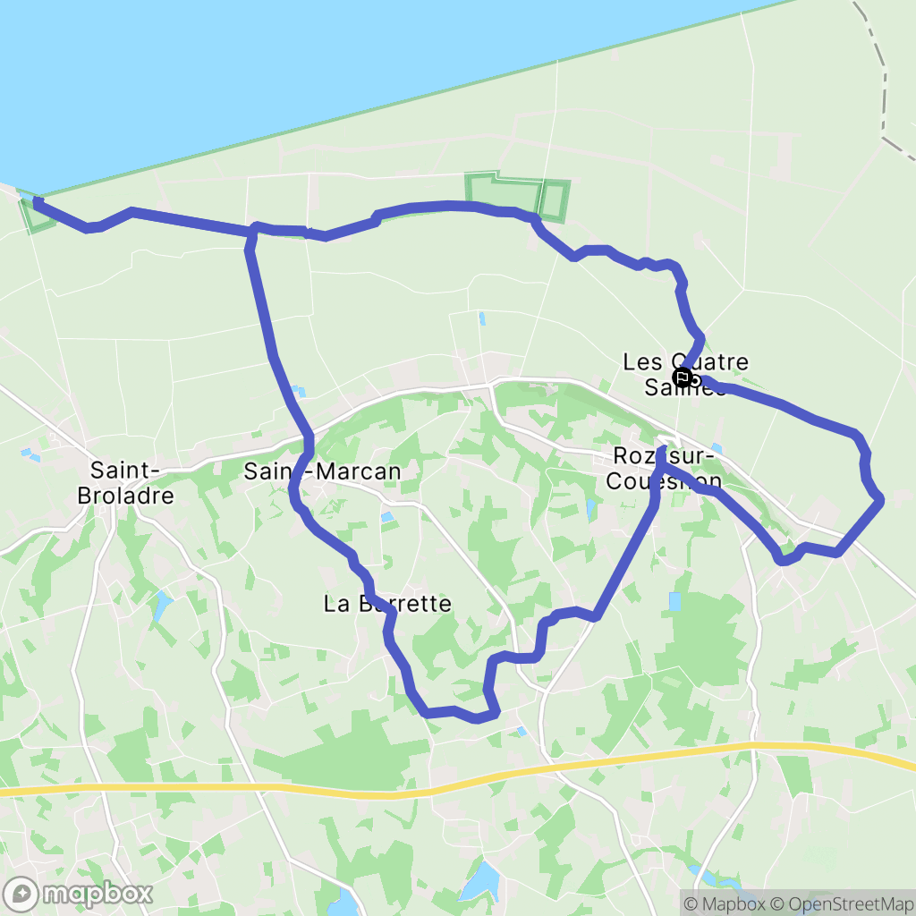Roz-sur-Couesnon : carte du parcours de randonnée - France