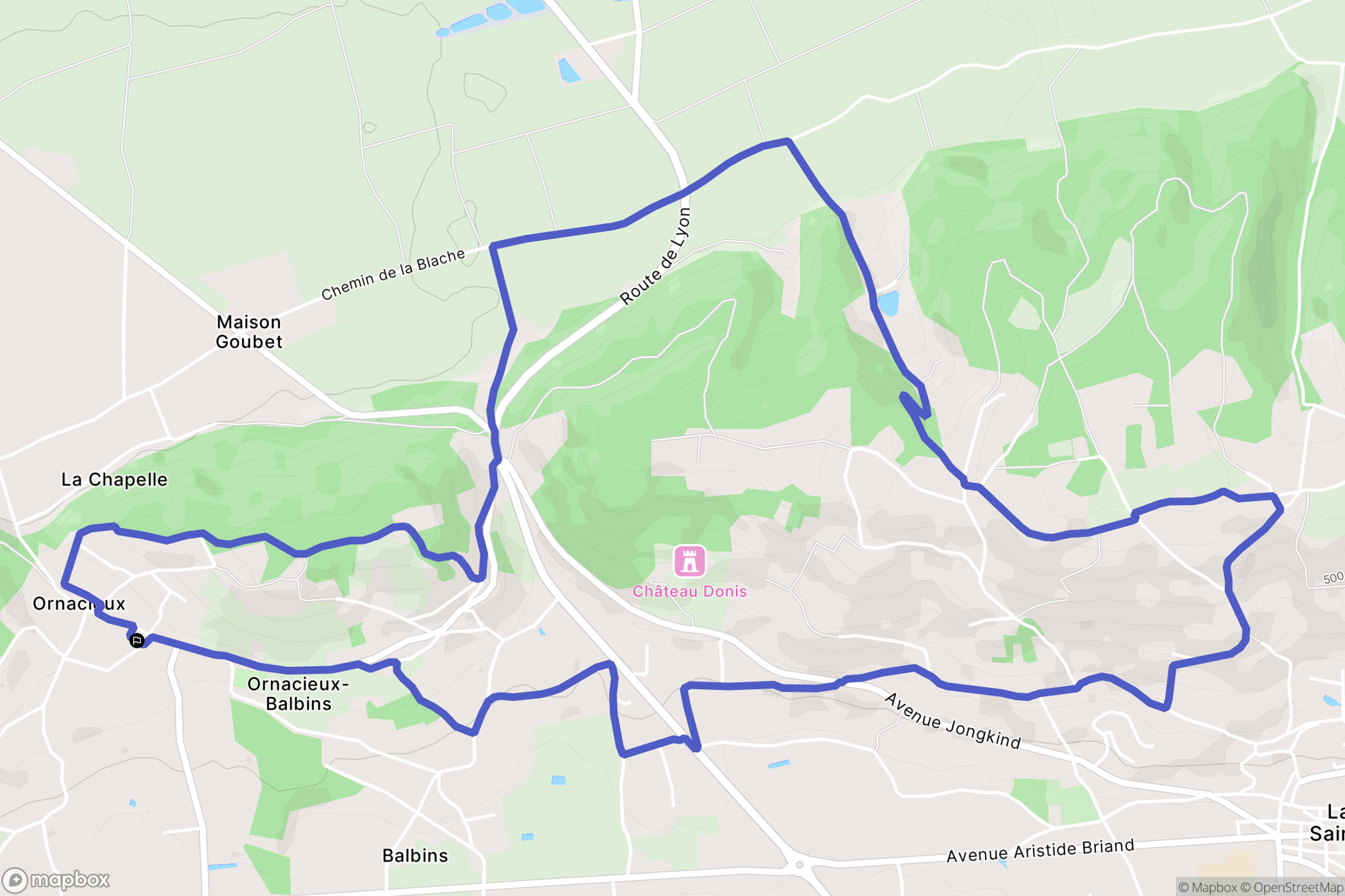 Ornacieux-Balbins : carte du parcours de randonnée - France