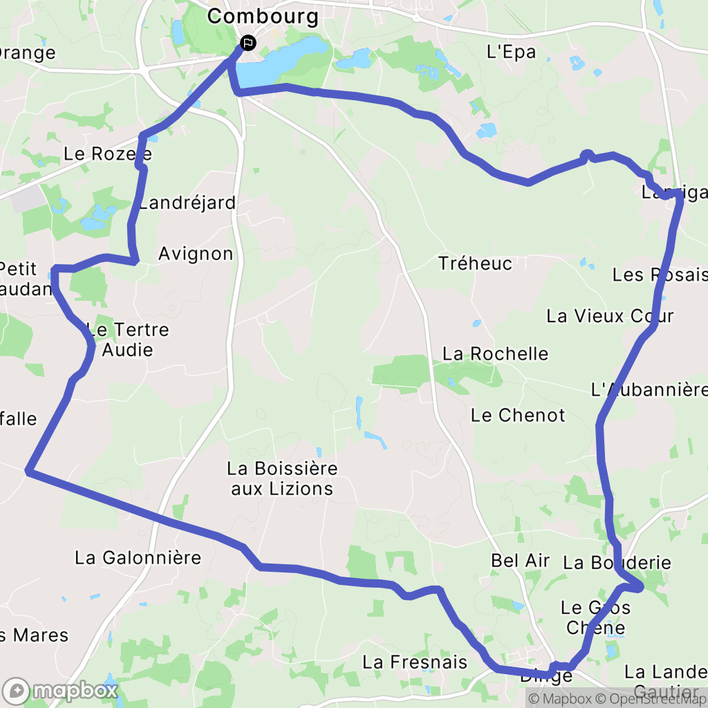 Combourg : carte du parcours de randonnée - France