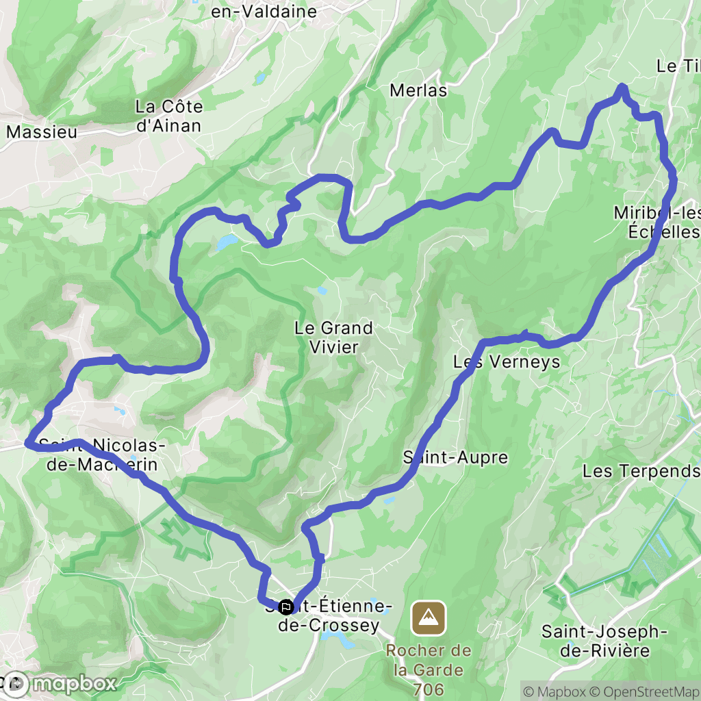 Saint-Etienne-de-Crossey : carte du parcours de randonnée - France
