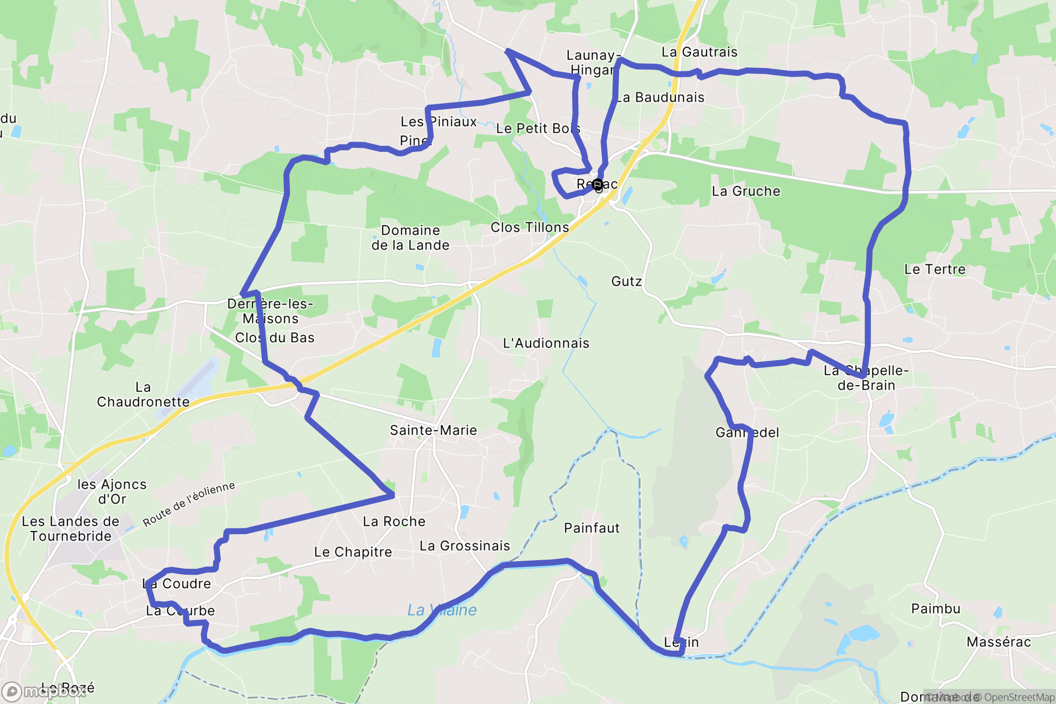 Renac : carte du parcours de randonnée - France