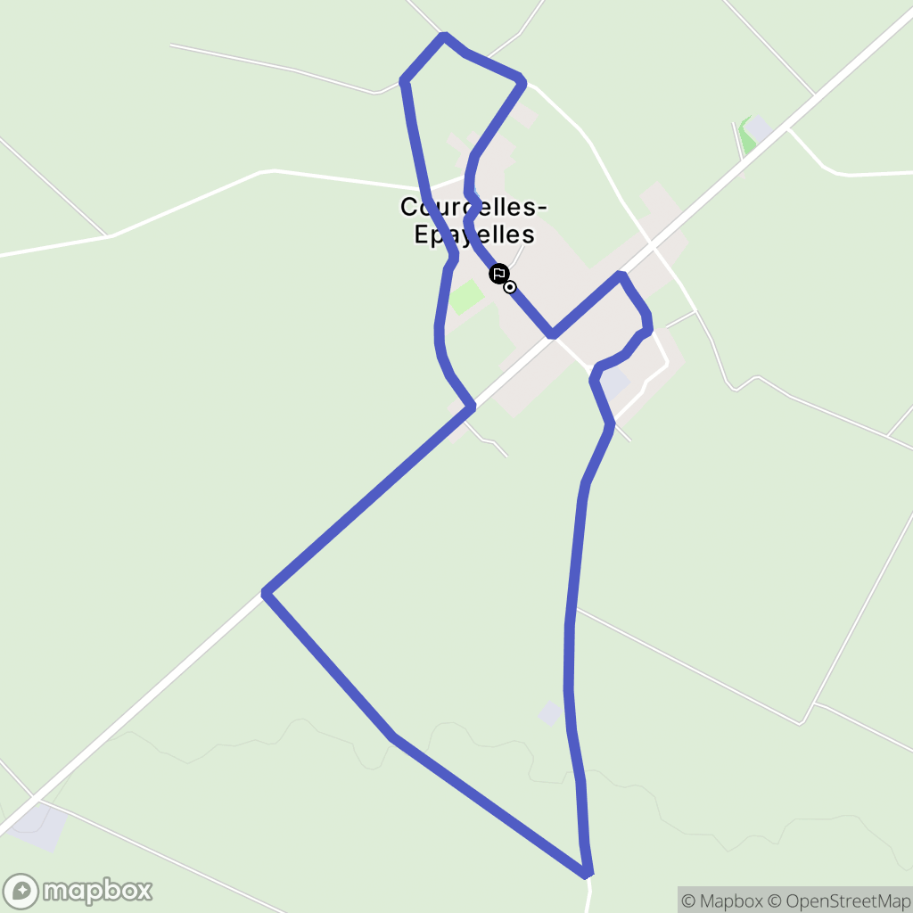 Courcelles-Epayelles : carte du parcours de randonnée - France