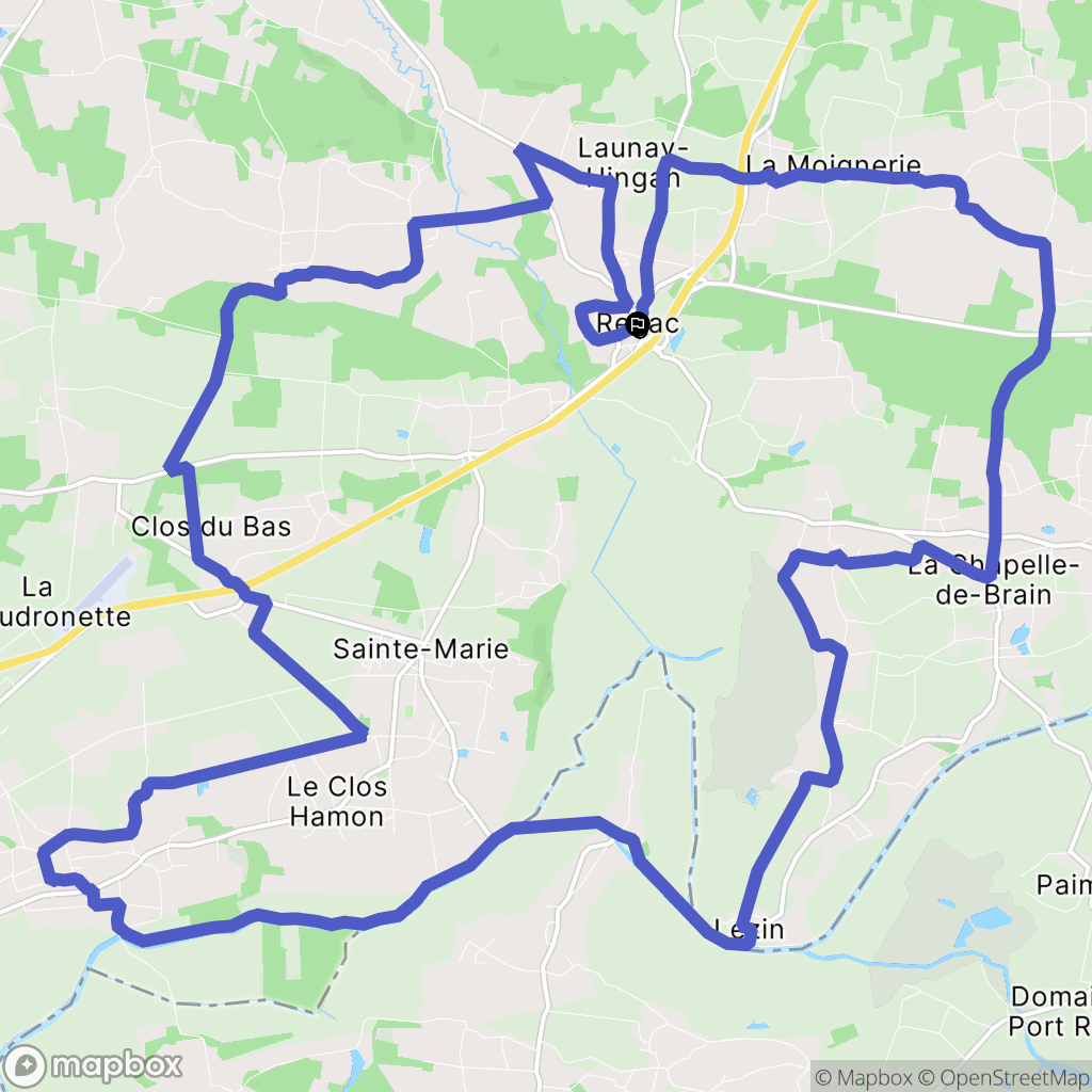 Renac : carte du parcours de randonnée - France