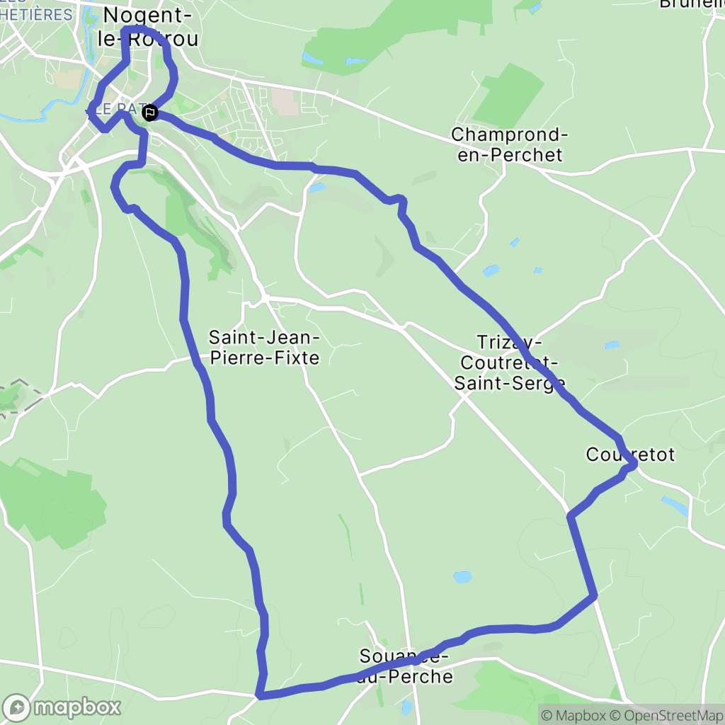 Nogent-le-Rotrou : carte du parcours de randonnée - France