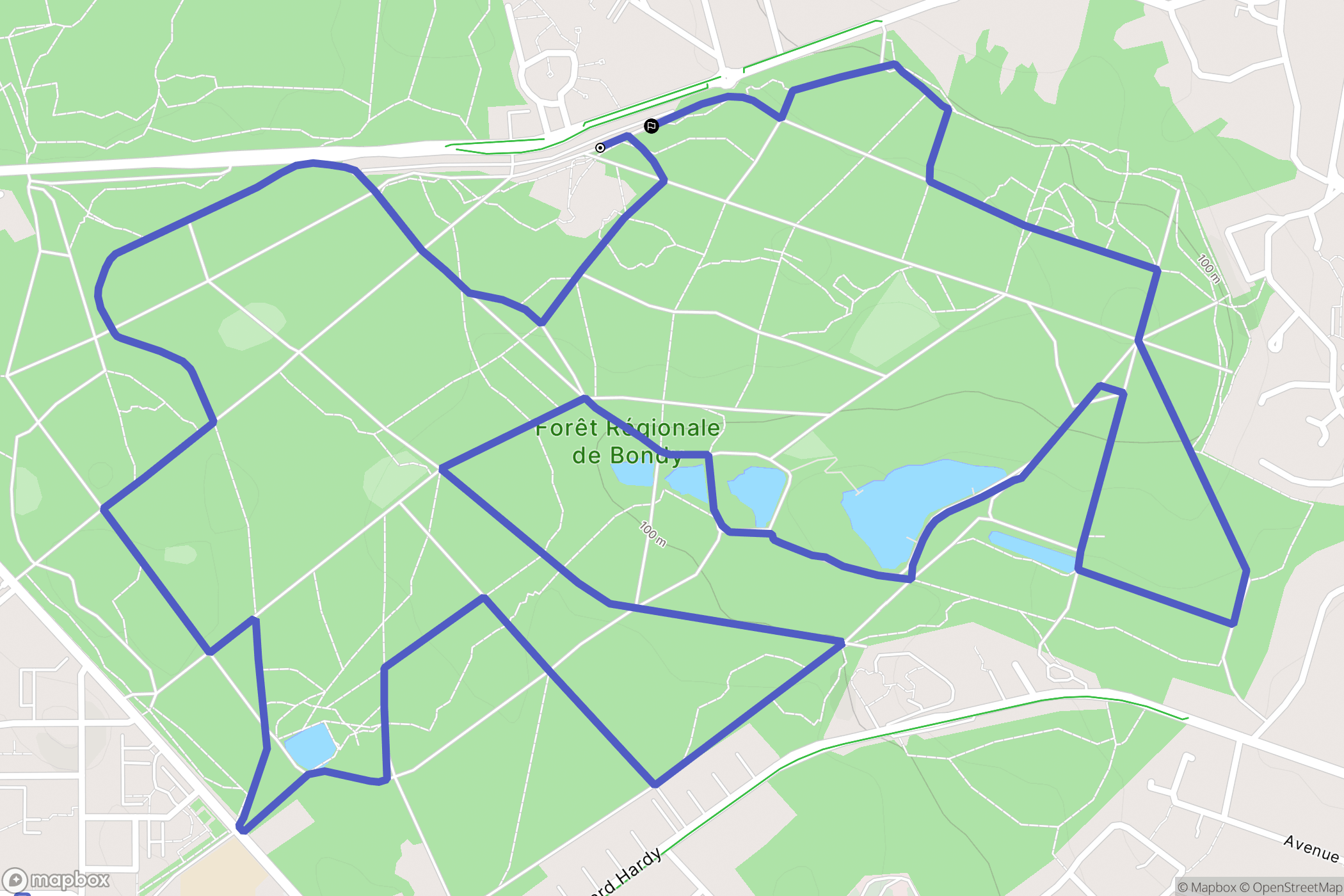 Coubron : carte du parcours de randonnée - France