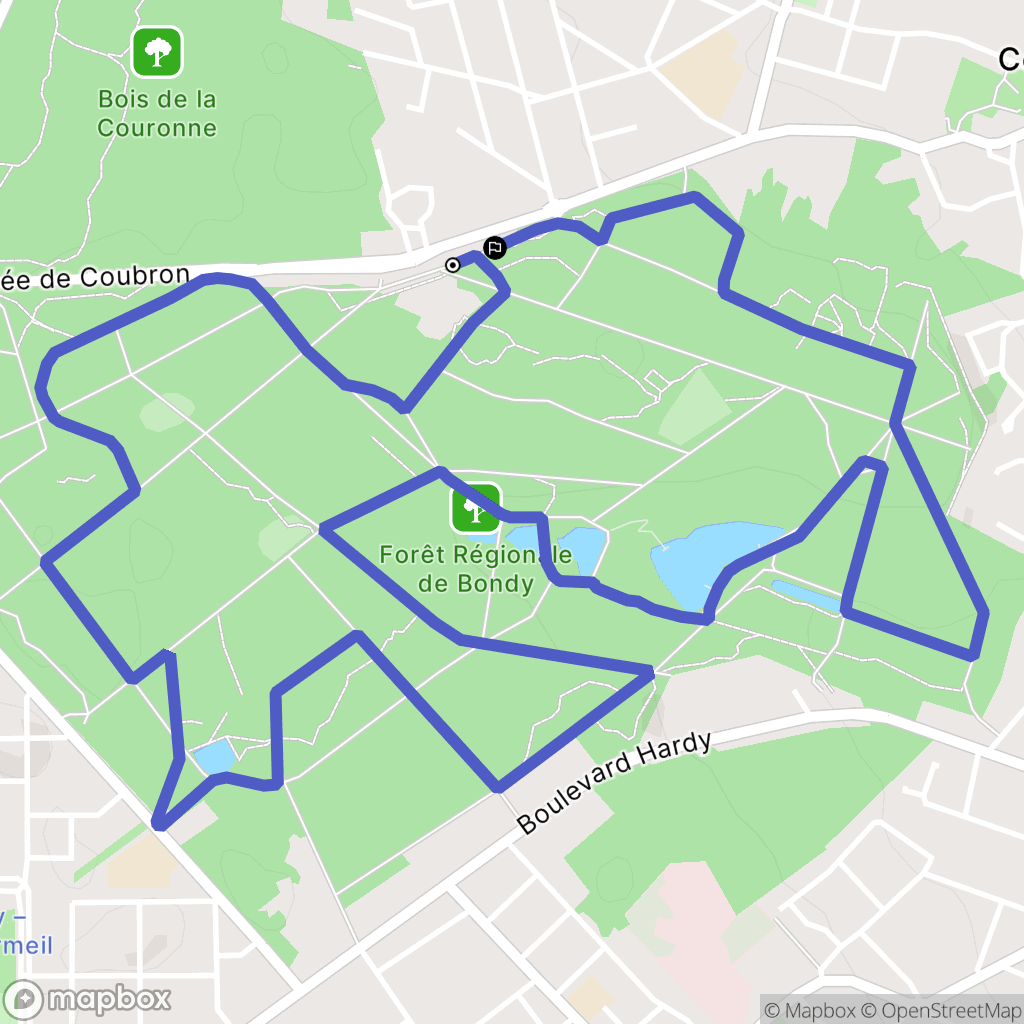 Coubron : carte du parcours de randonnée - France