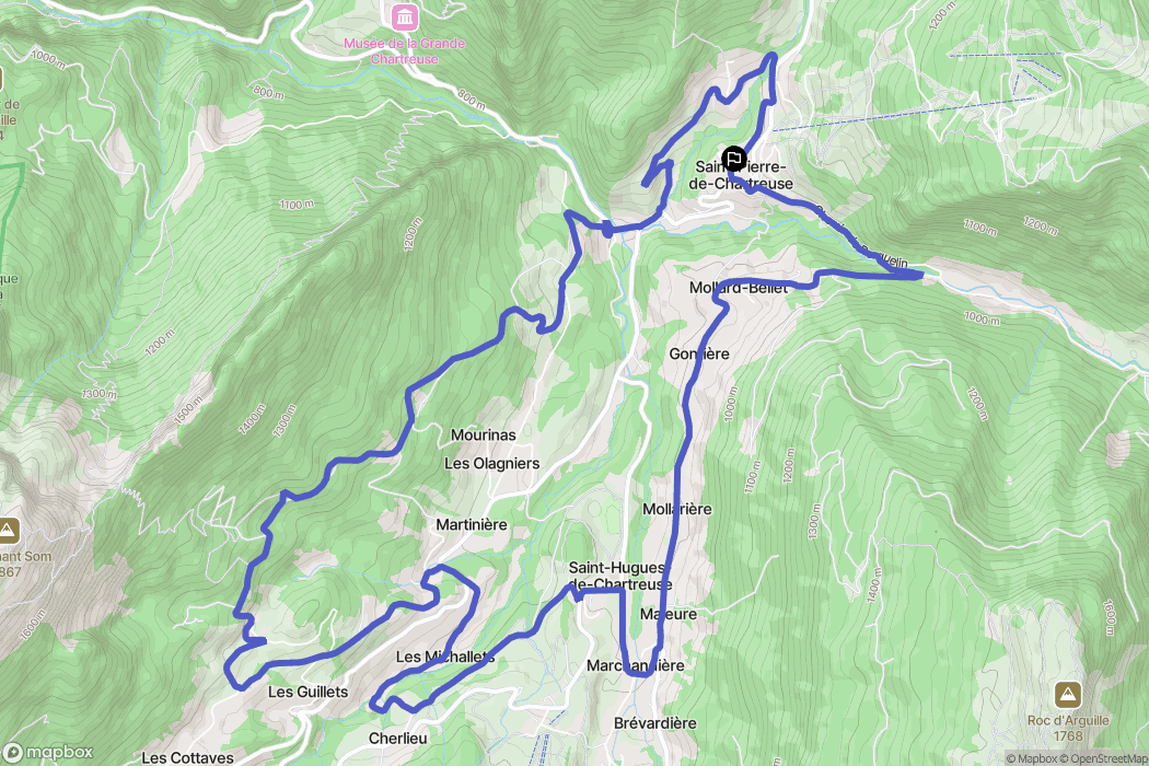 Saint-Pierre-de-Chartreuse : carte du parcours de randonnée - France