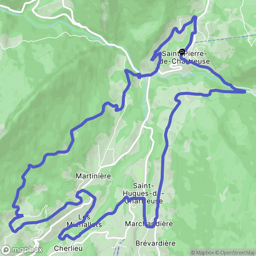 Saint-Pierre-de-Chartreuse : carte du parcours de randonnée - France