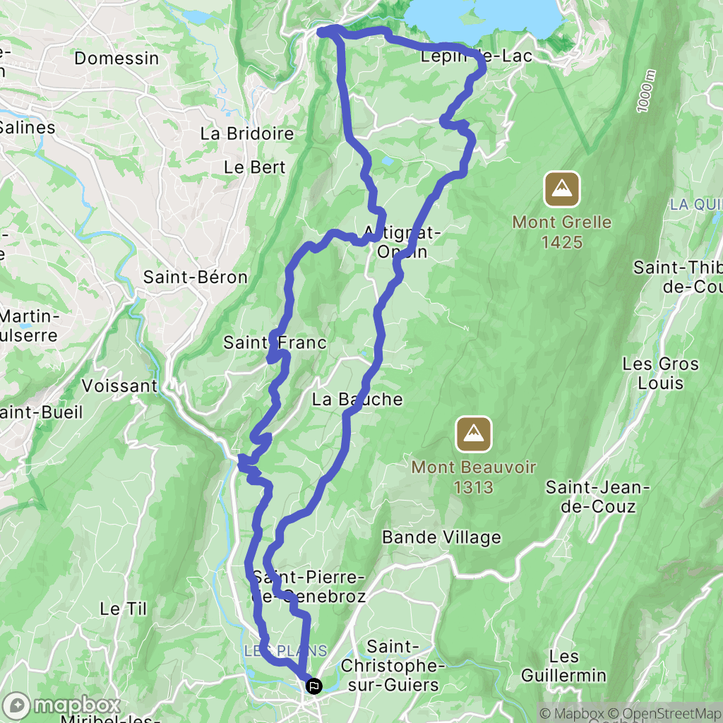 Les Échelles : carte du parcours de randonnée - France