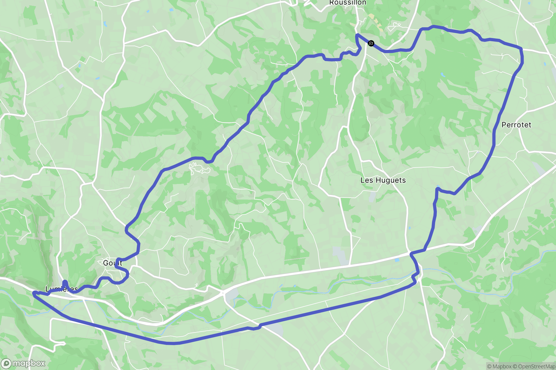 Roussillon : carte du parcours de randonnée - France