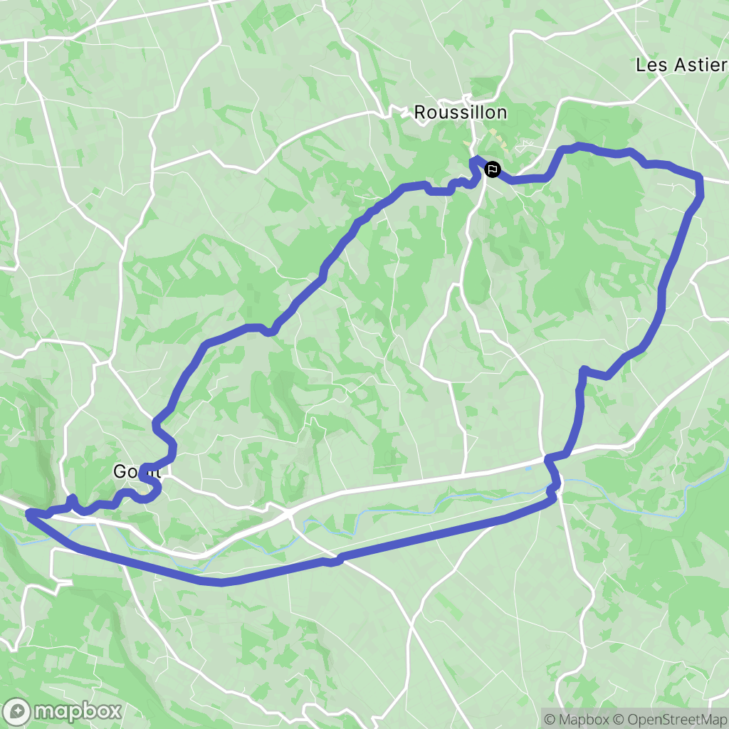 Roussillon : carte du parcours de randonnée - France
