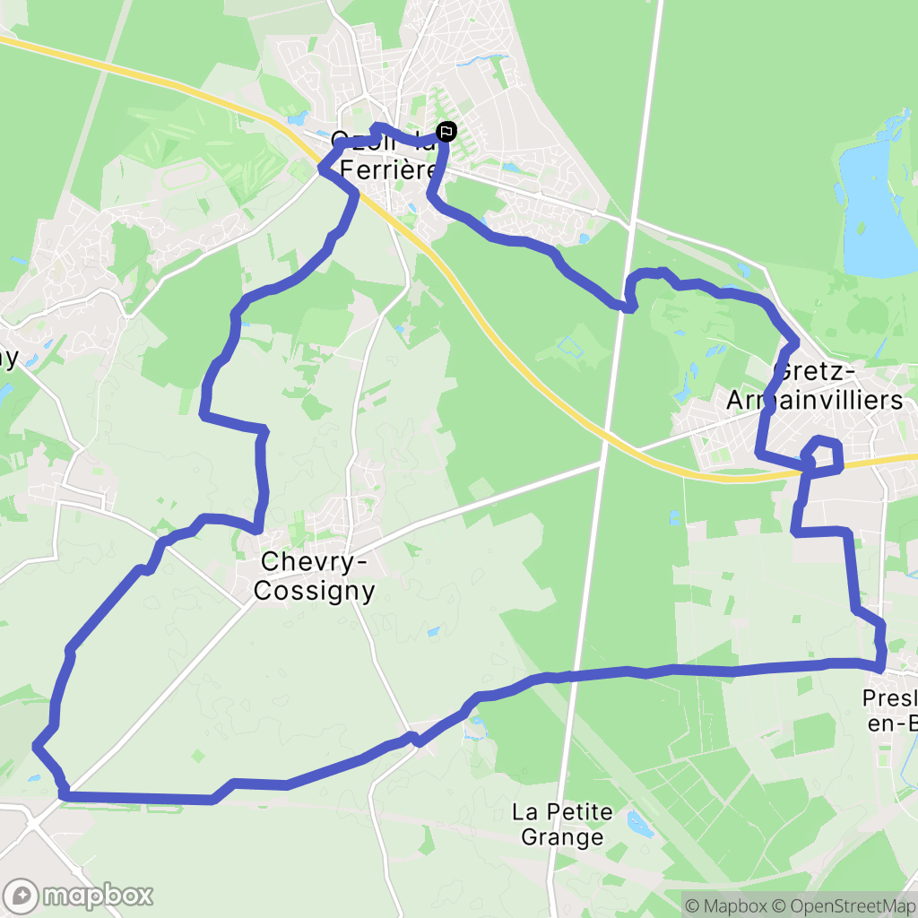 Ozoir-la-Ferrière : carte du parcours de randonnée - France