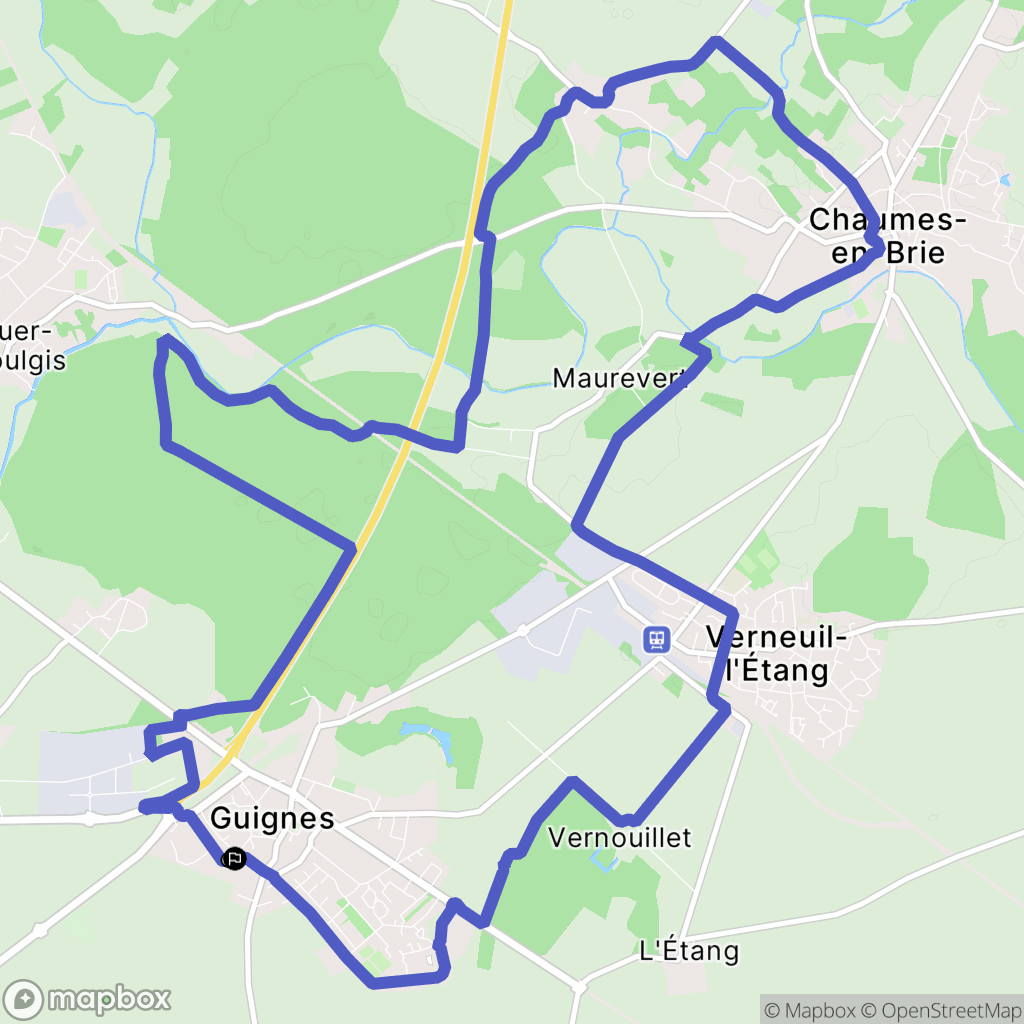 Guignes : carte du parcours de randonnée - France