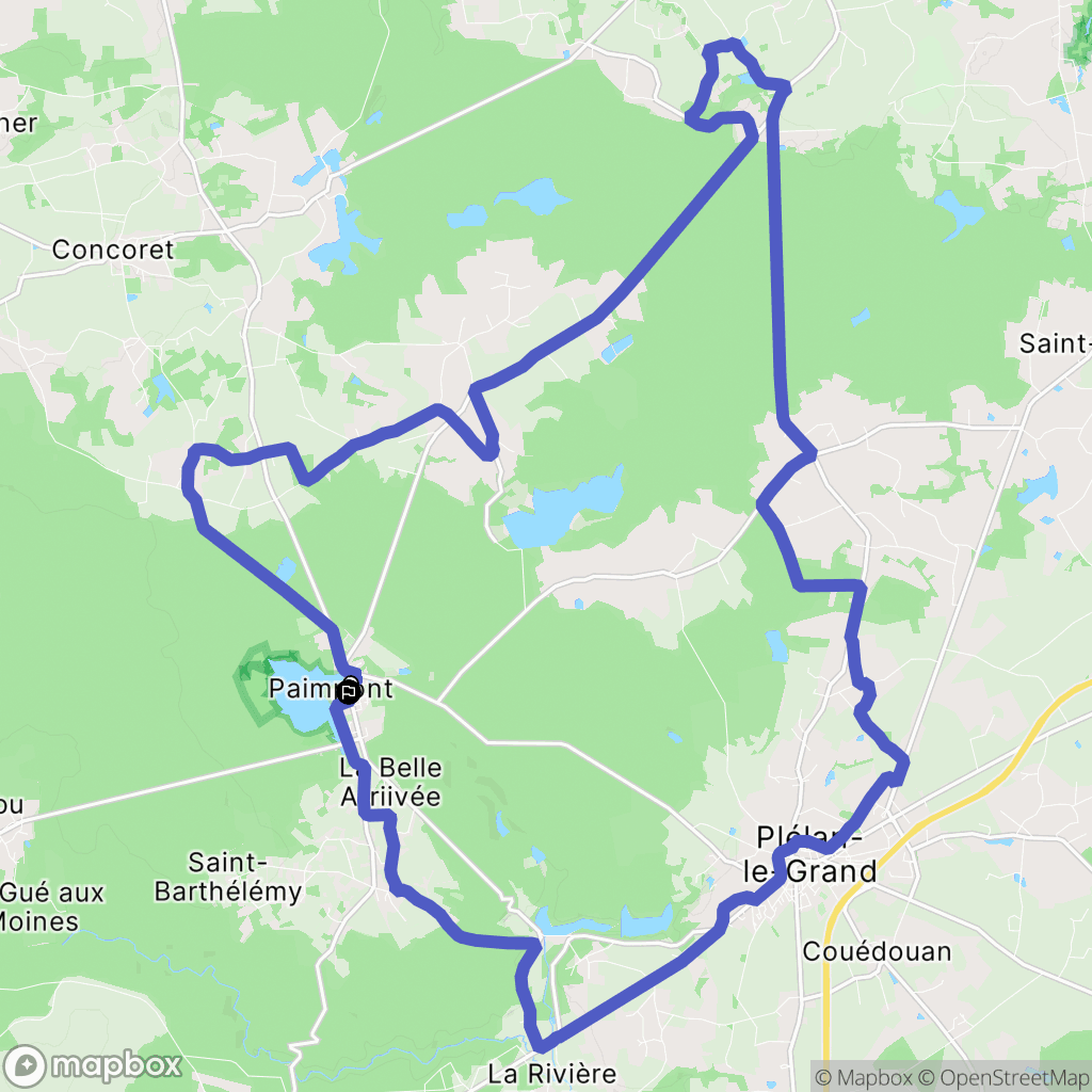 Paimpont : carte du parcours de randonnée - France