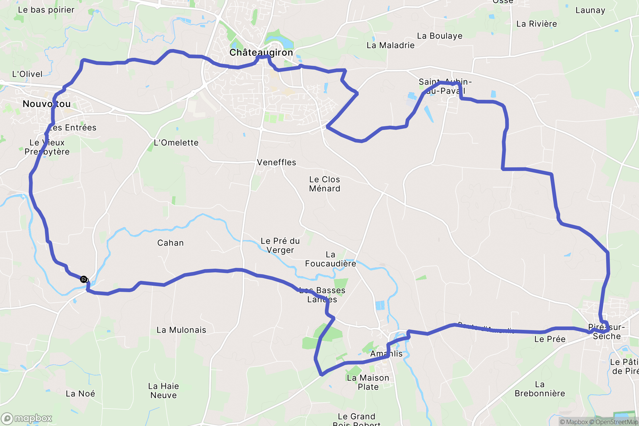 Nouvoitou : carte du parcours de randonnée - France