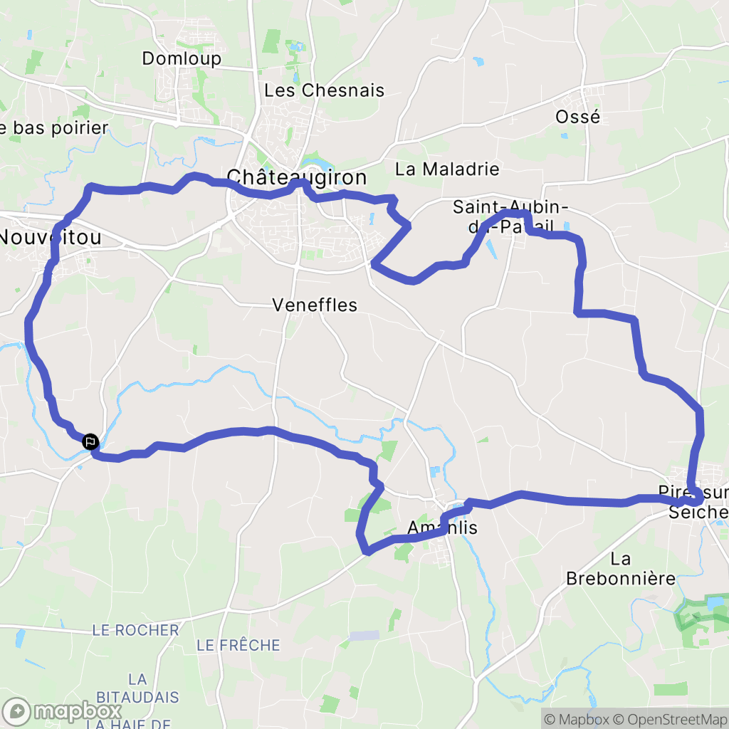 Nouvoitou : carte du parcours de randonnée - France