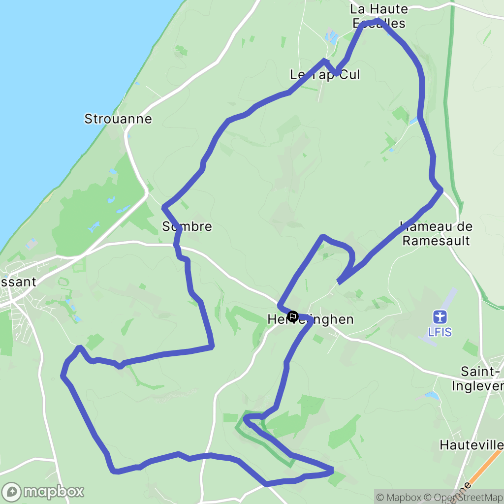 Hervelinghen : carte du parcours de randonnée - France