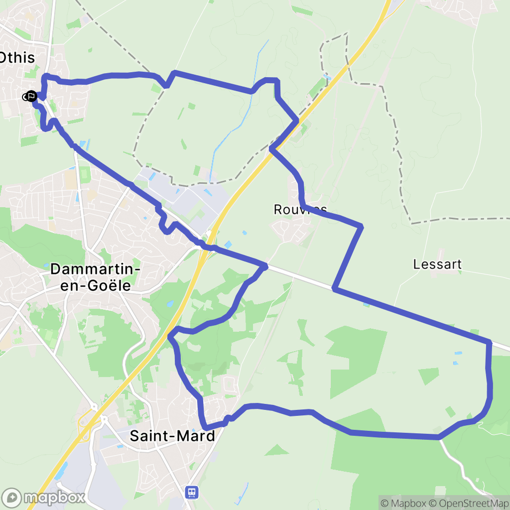 Othis : carte du parcours de randonnée - France