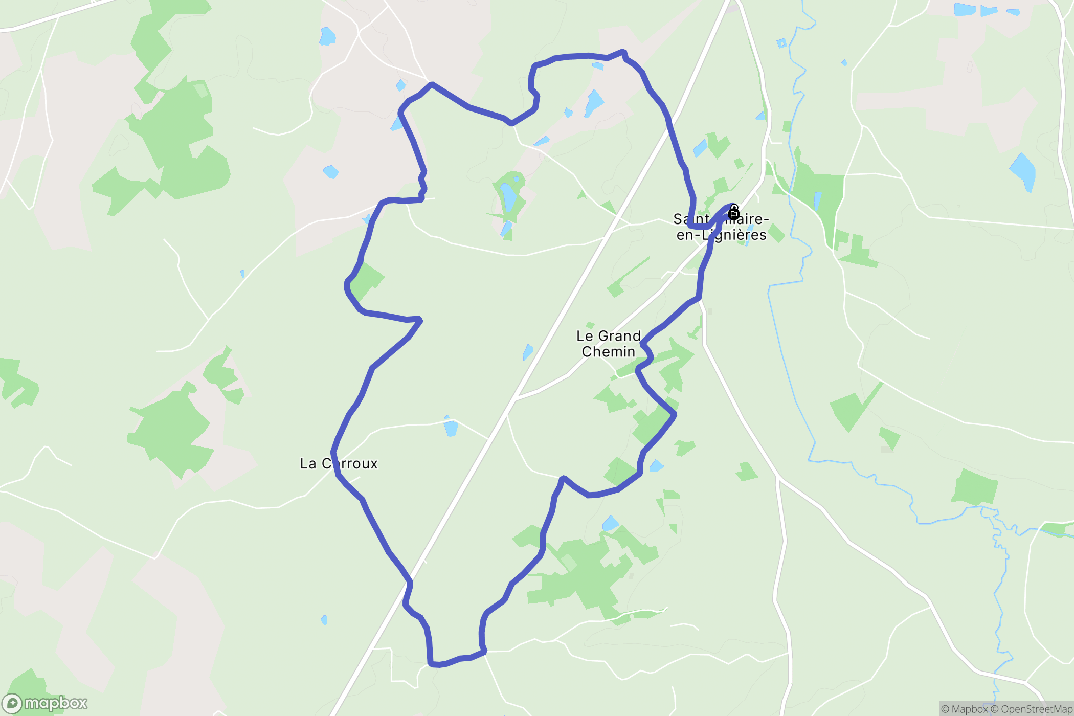 Saint-Hilaire-en-Lignières : carte du parcours de randonnée - France
