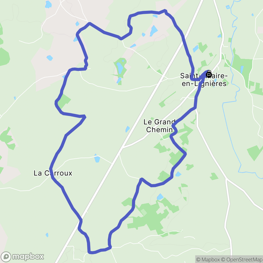 Saint-Hilaire-en-Lignières : carte du parcours de randonnée - France
