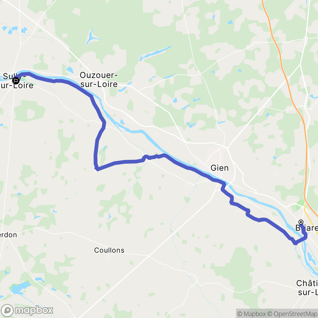 Briare : carte du parcours de randonnée - France