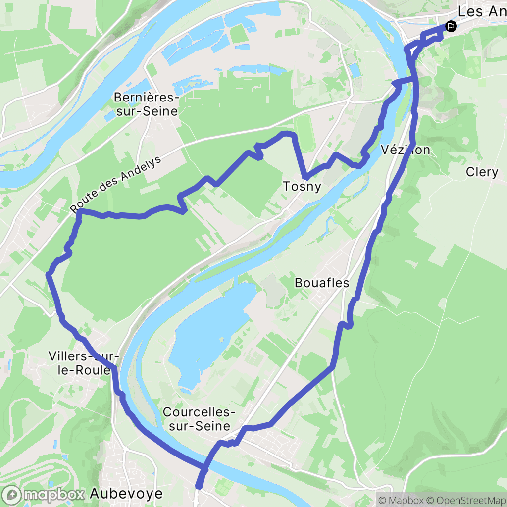 Les Andelys : carte du parcours de randonnée - France