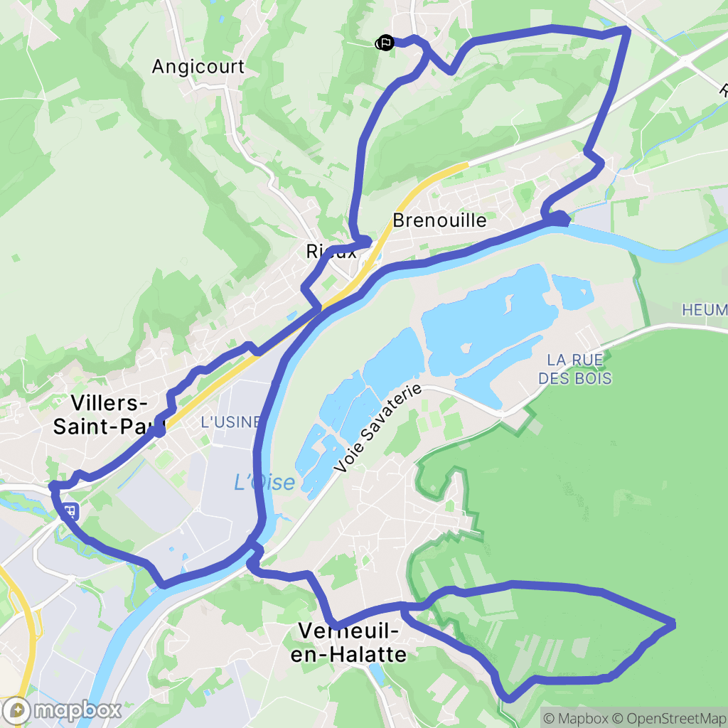 Cinqueux : carte du parcours de randonnée - France