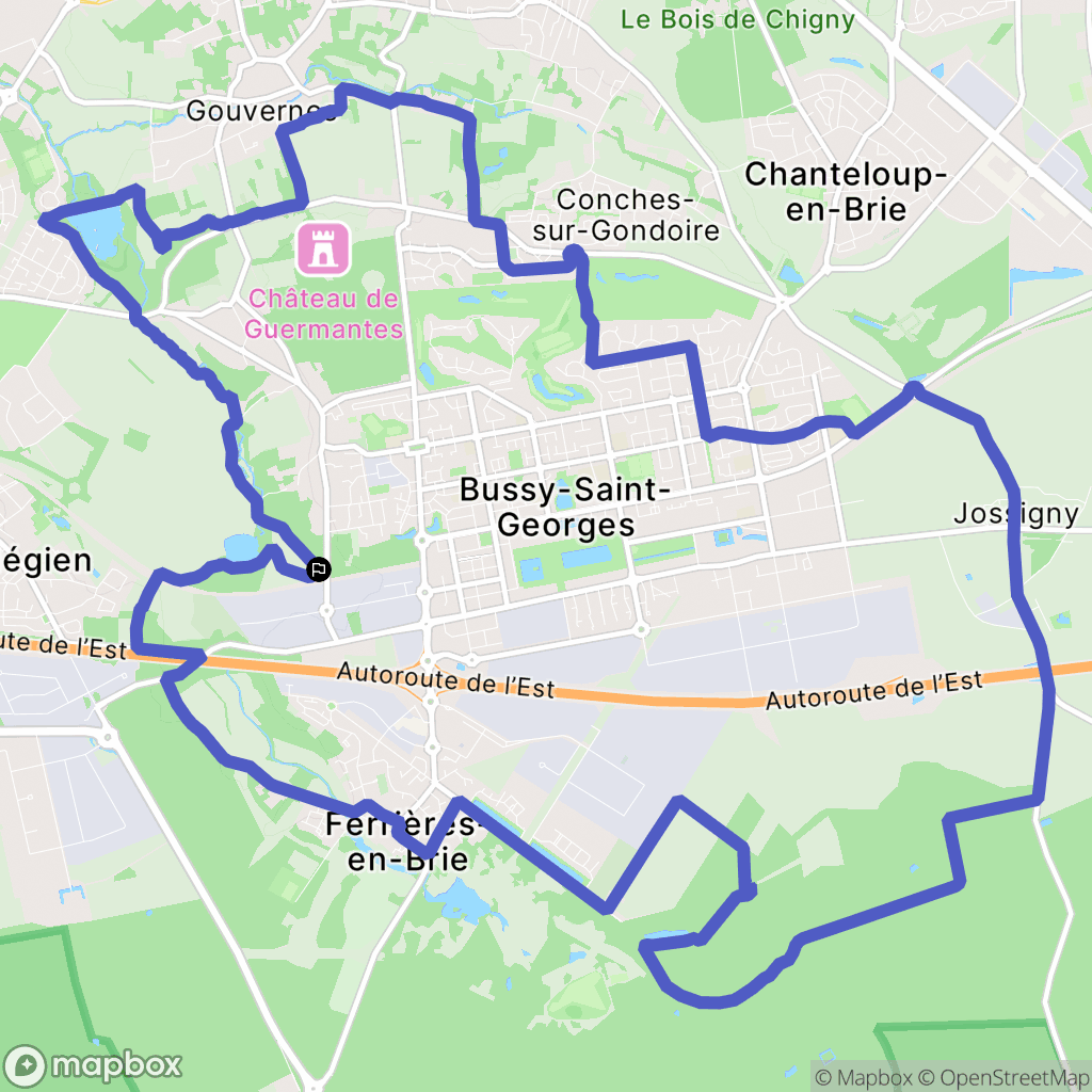 Bussy-Saint-Georges : carte du parcours de randonnée - France