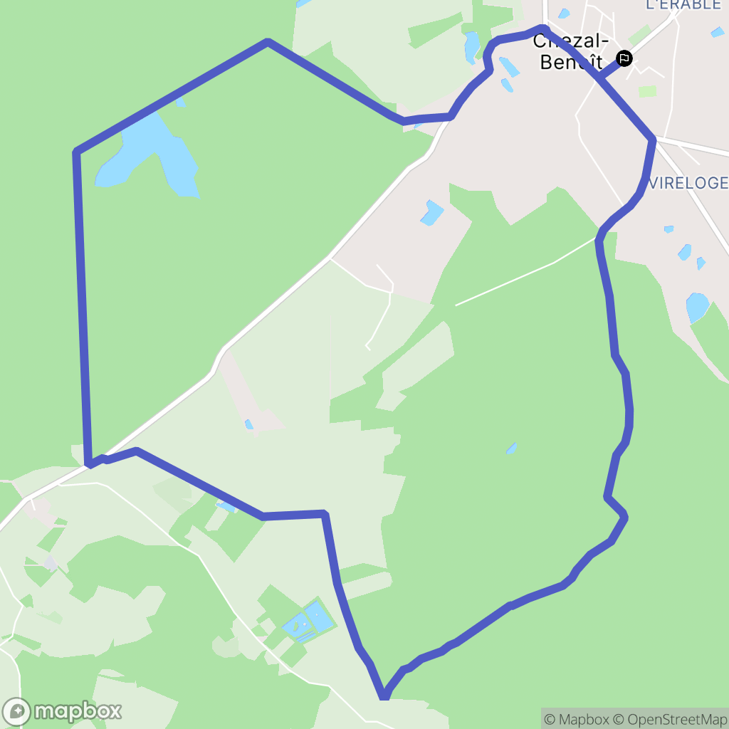 Chezal-Benoît : carte du parcours de randonnée - France