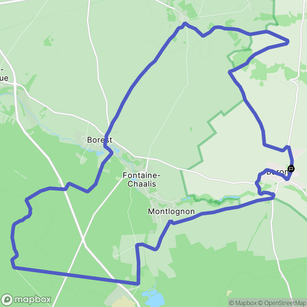 Baron : carte du parcours de randonnée - France