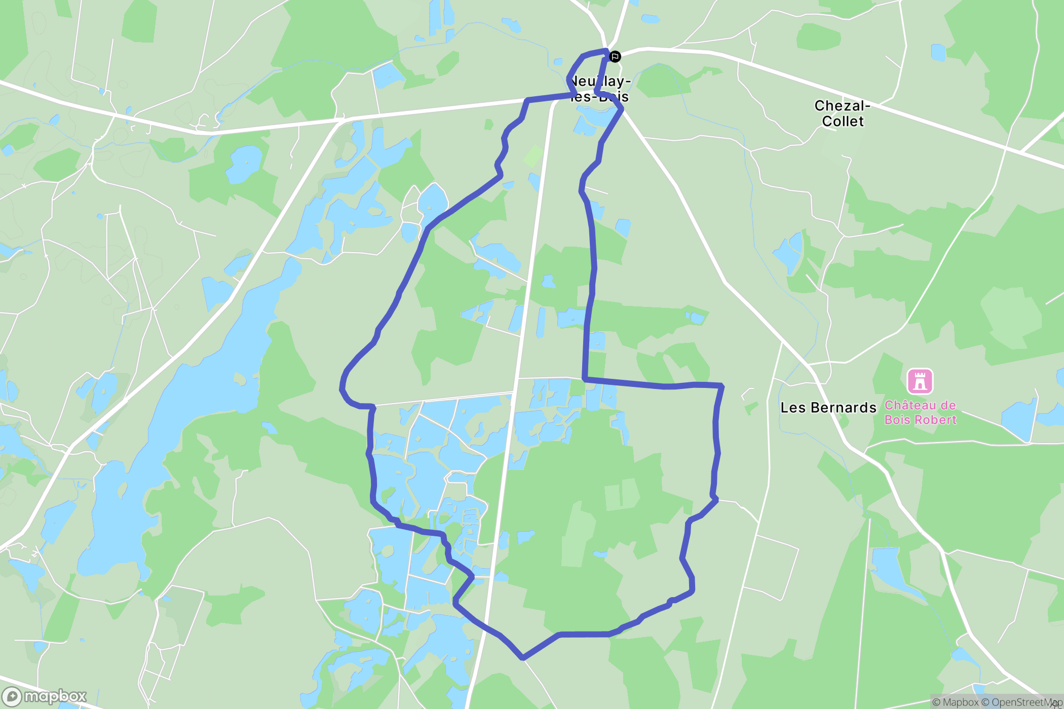Neuillay-les-Bois : carte du parcours de randonnée - France