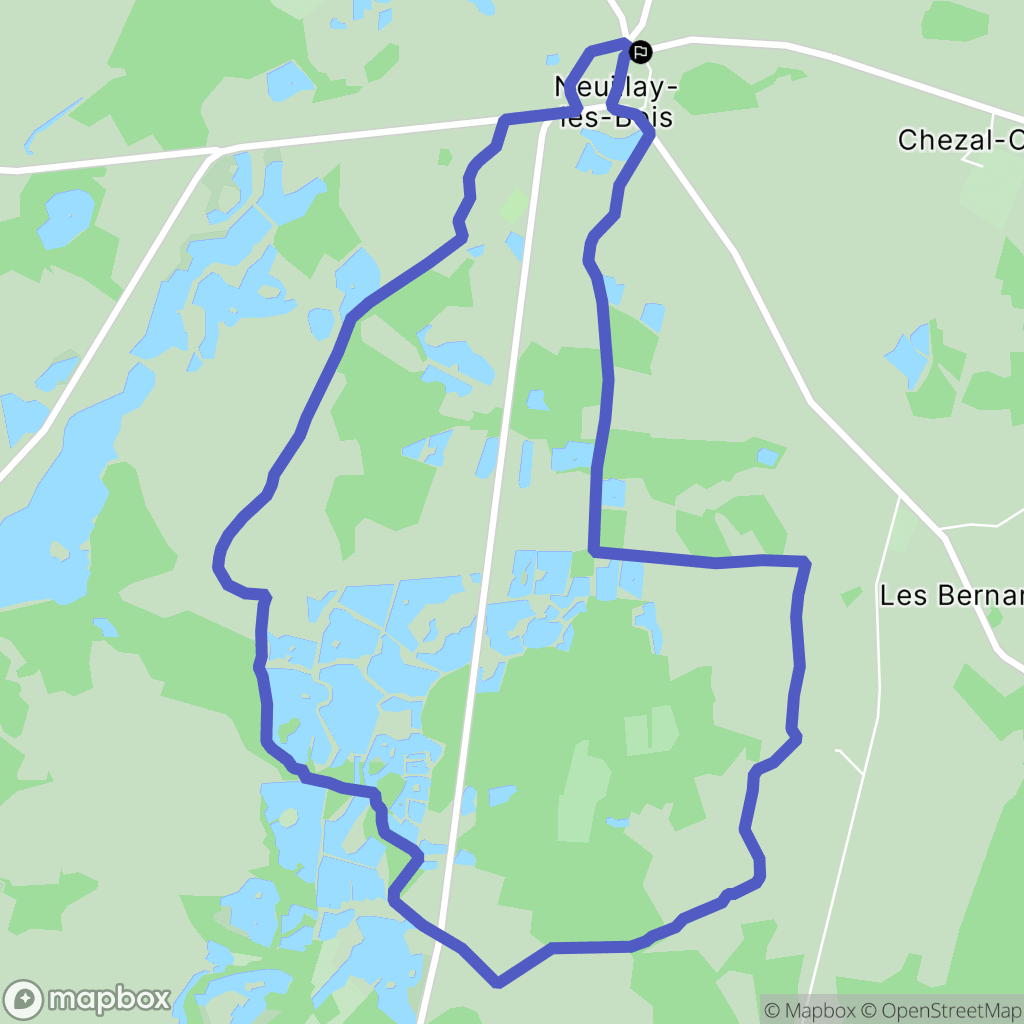 Neuillay-les-Bois : carte du parcours de randonnée - France