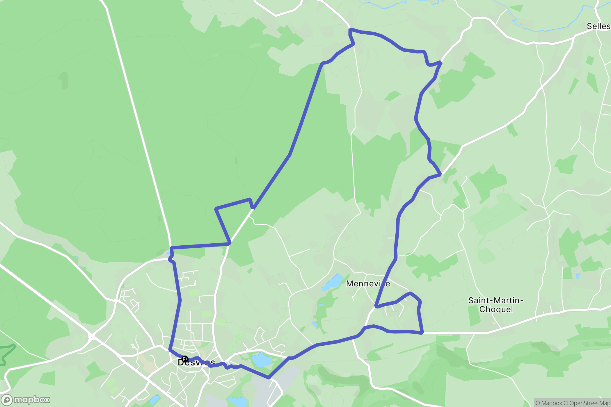 Desvres : carte du parcours de randonnée - France