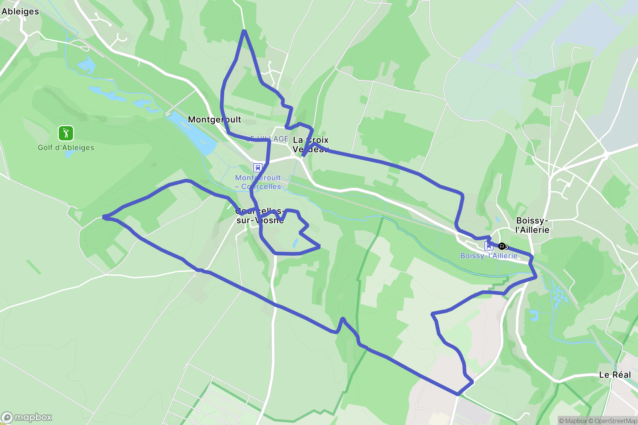 Boissy-l'Aillerie : carte du parcours de randonnée - France