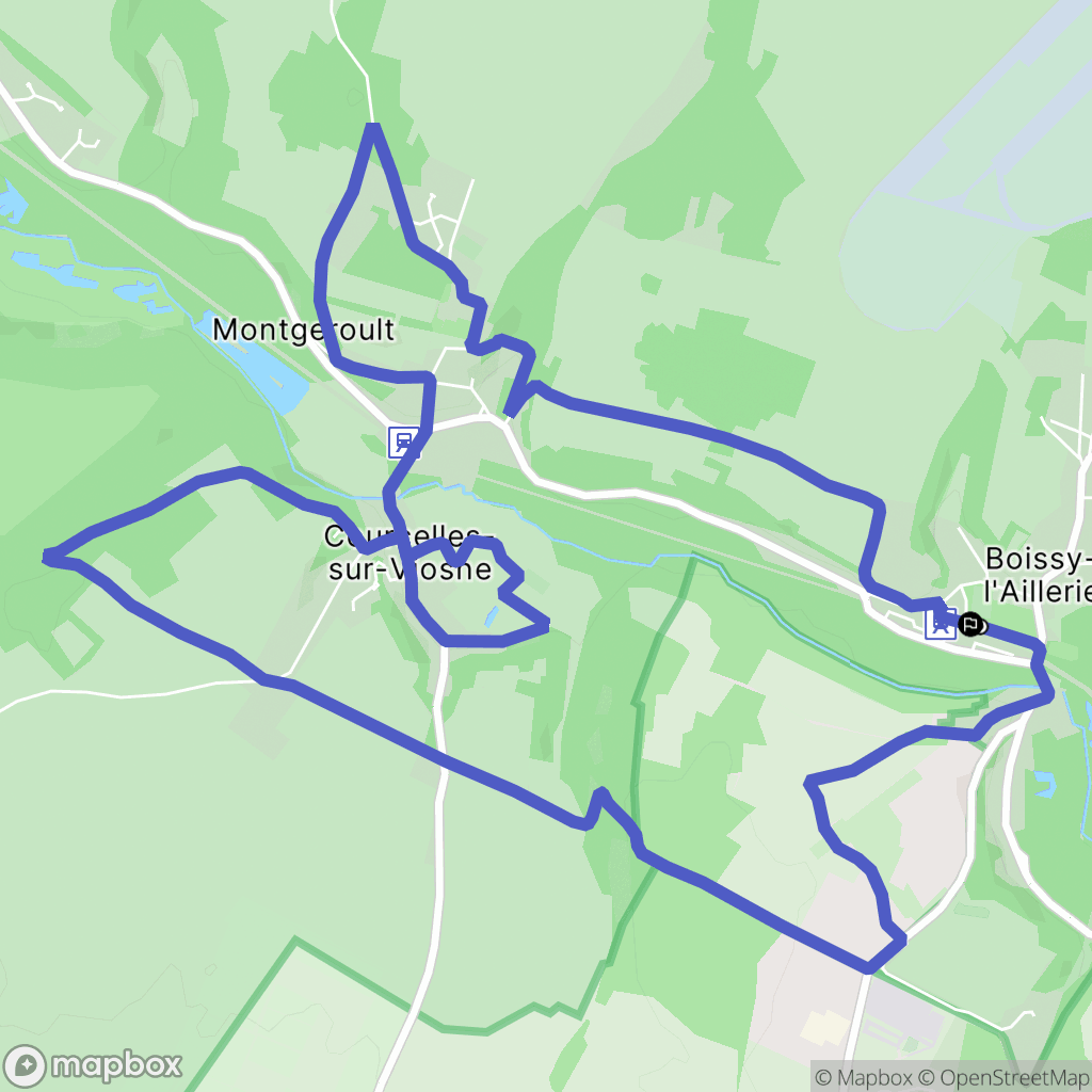 Boissy-l'Aillerie : carte du parcours de randonnée - France