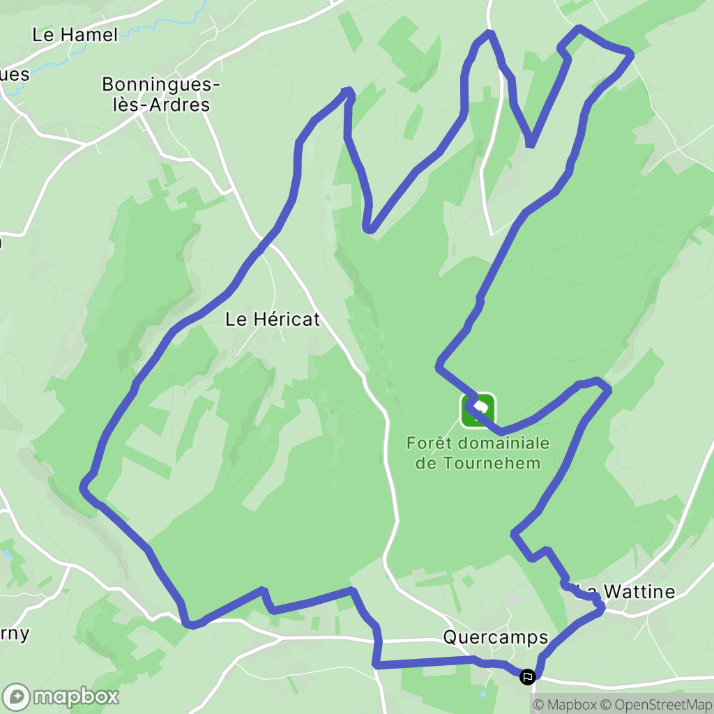 Quercamps : carte du parcours de randonnée - France