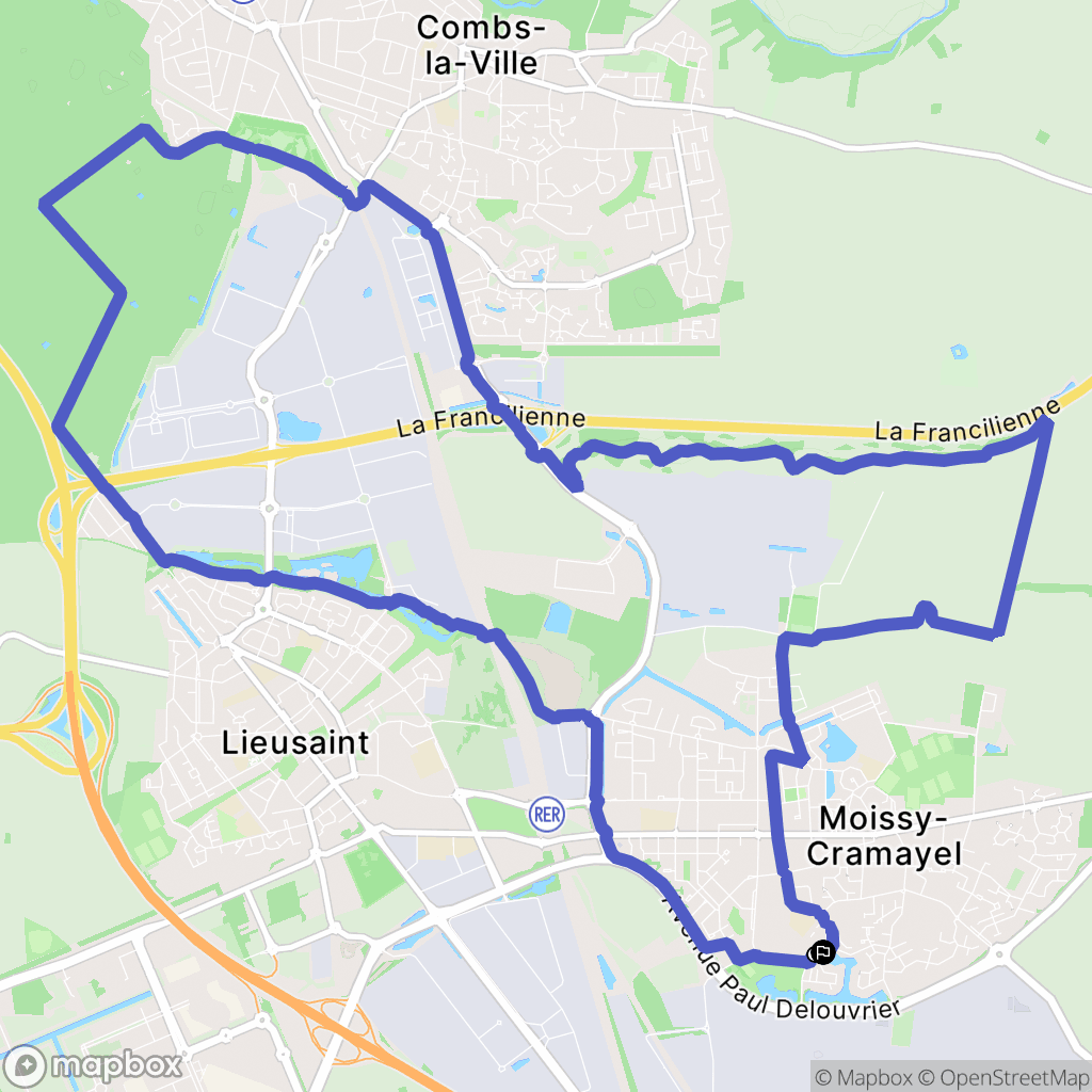 Moissy-Cramayel : carte du parcours de randonnée - France