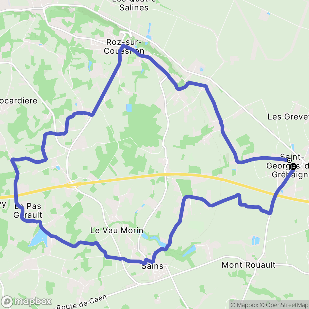 Saint-Georges-de-Gréhaigne : carte du parcours de randonnée - France