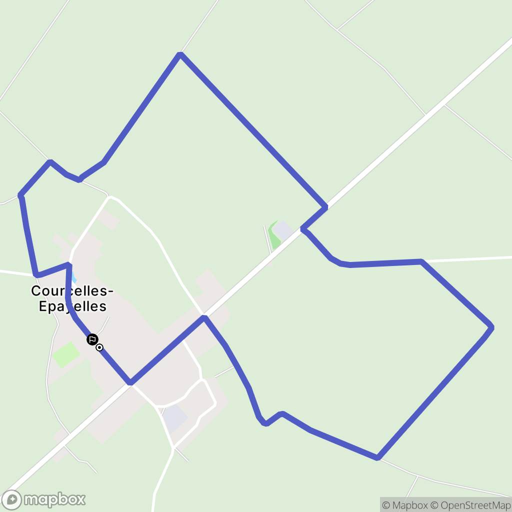 Courcelles-Epayelles : carte du parcours de randonnée - France