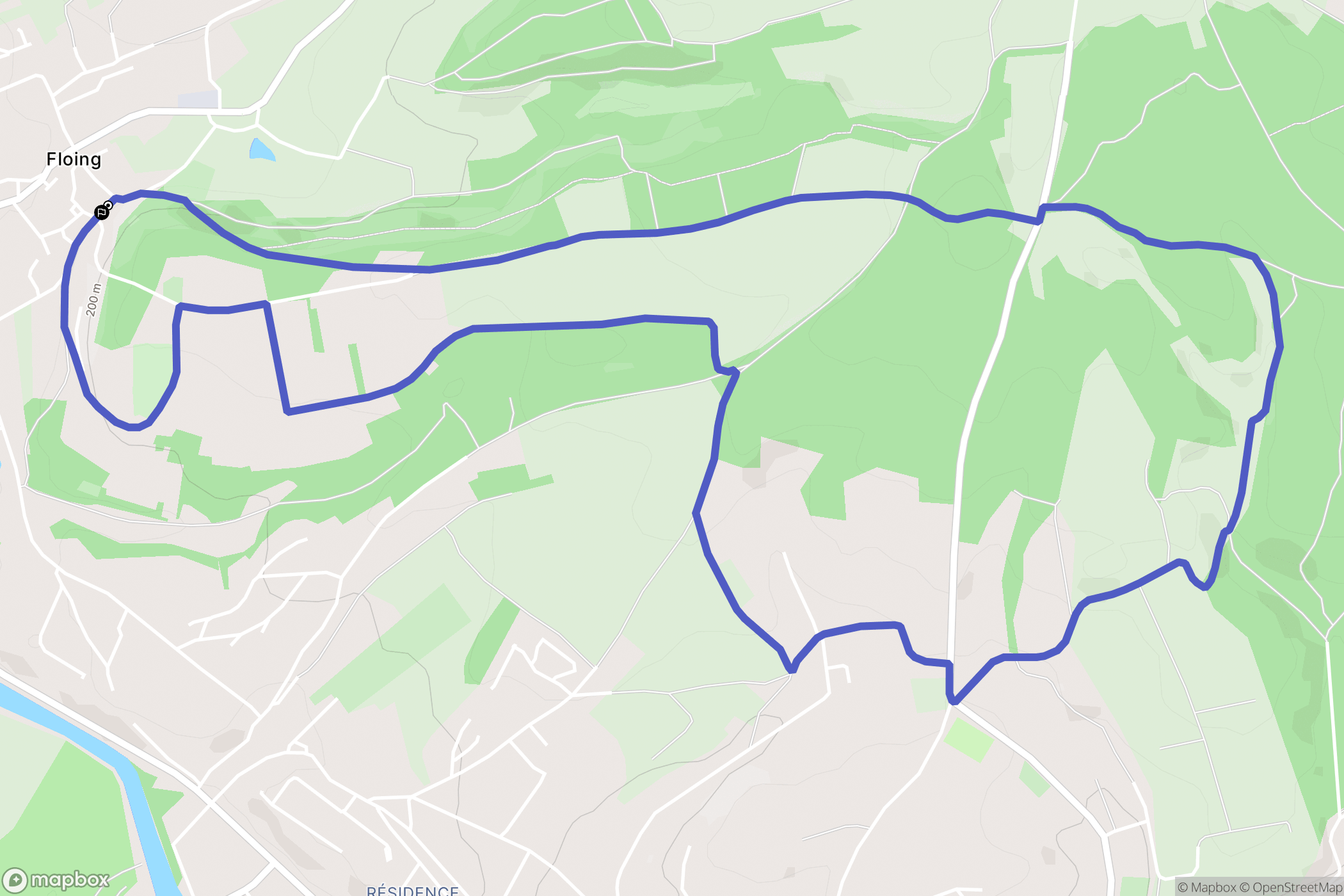Floing : carte du parcours de randonnée - France