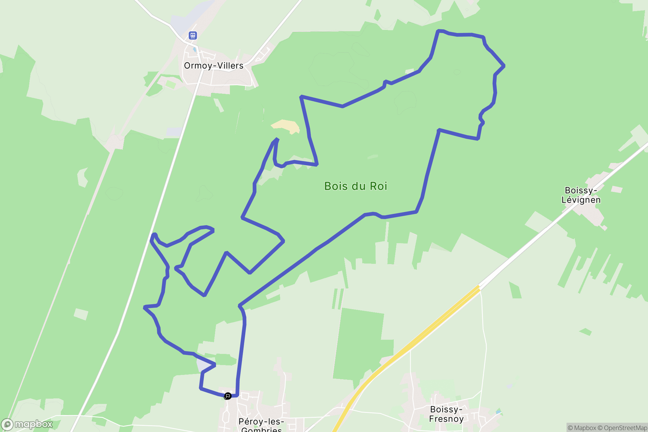 Péroy-les-Gombries : carte du parcours de randonnée - France