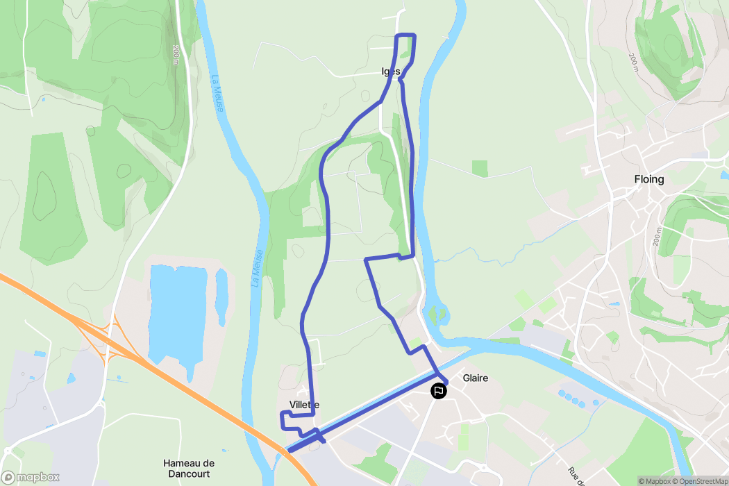 Glaire : carte du parcours de randonnée - France