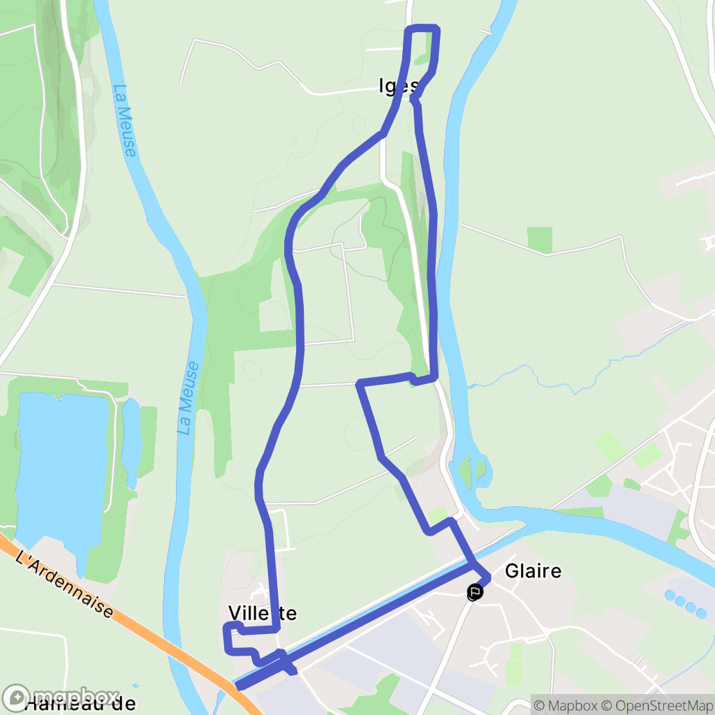 Glaire : carte du parcours de randonnée - France