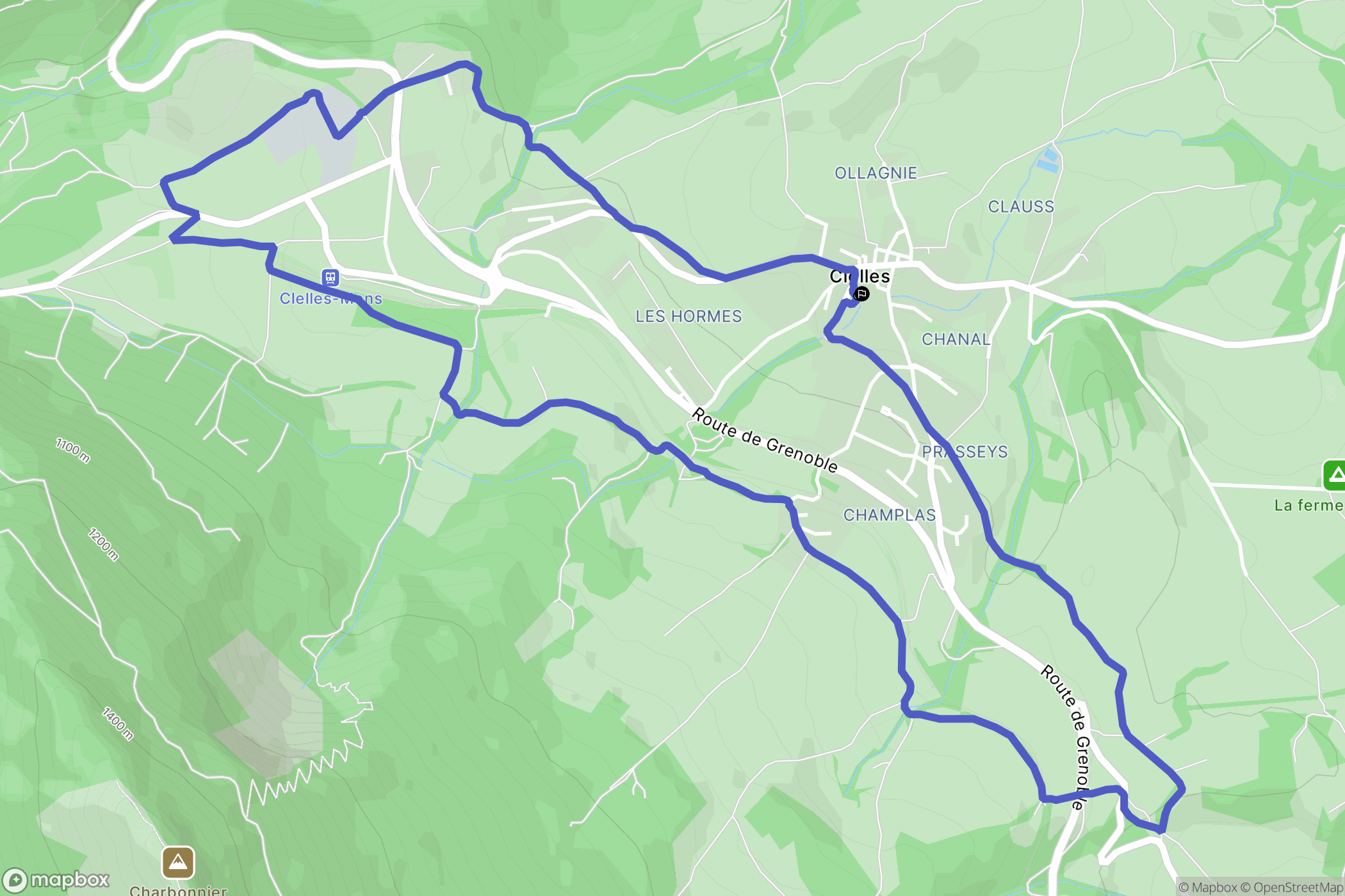 Clelles : carte du parcours de randonnée - France