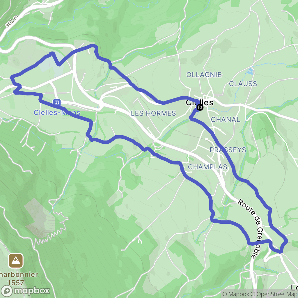 Clelles : carte du parcours de randonnée - France
