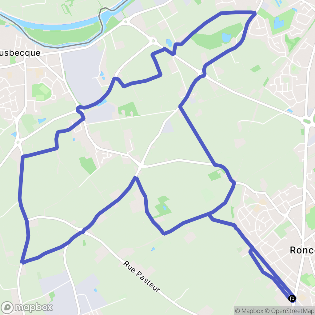 Roncq : carte du parcours de randonnée - France