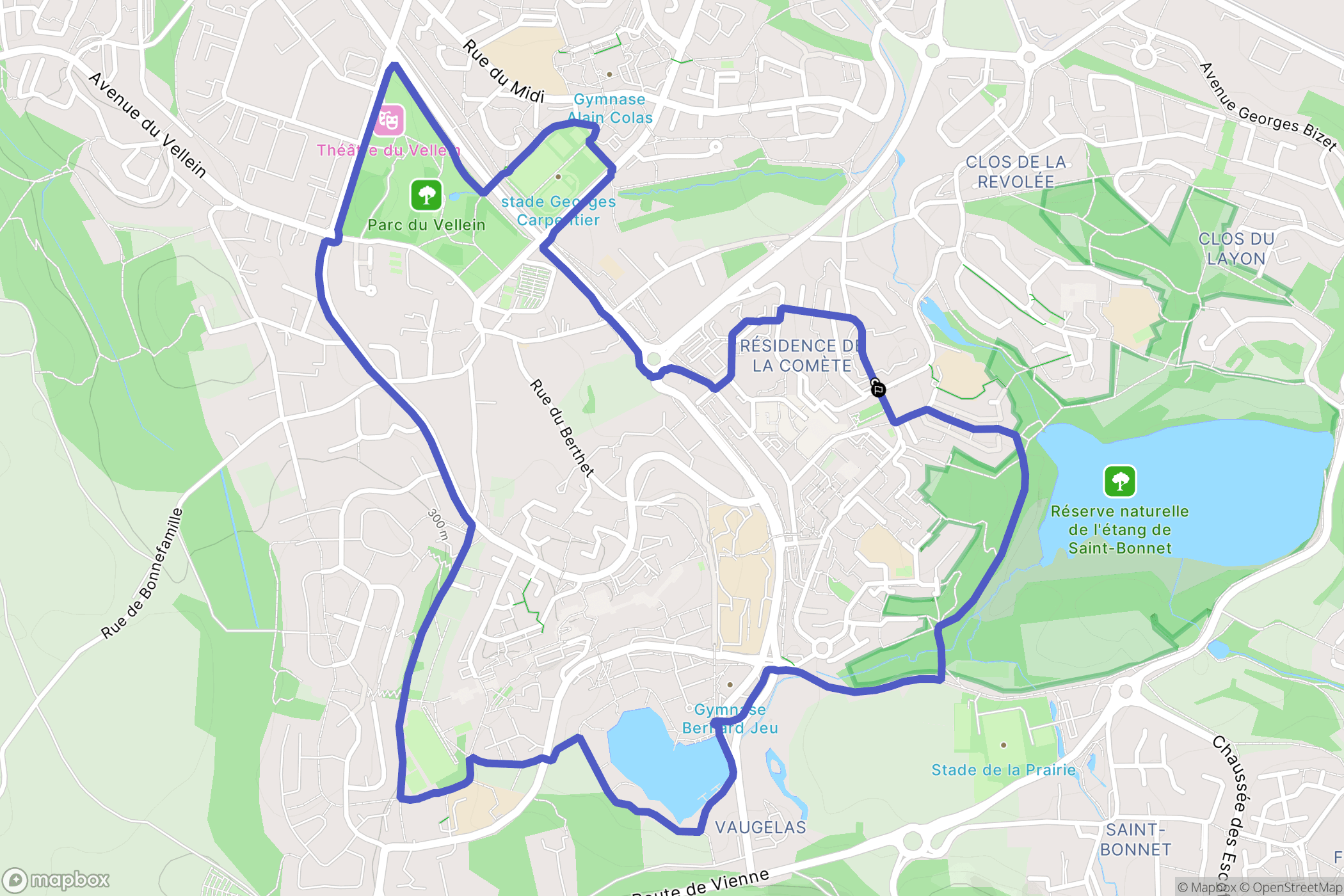 Villefontaine : carte du parcours de randonnée - France