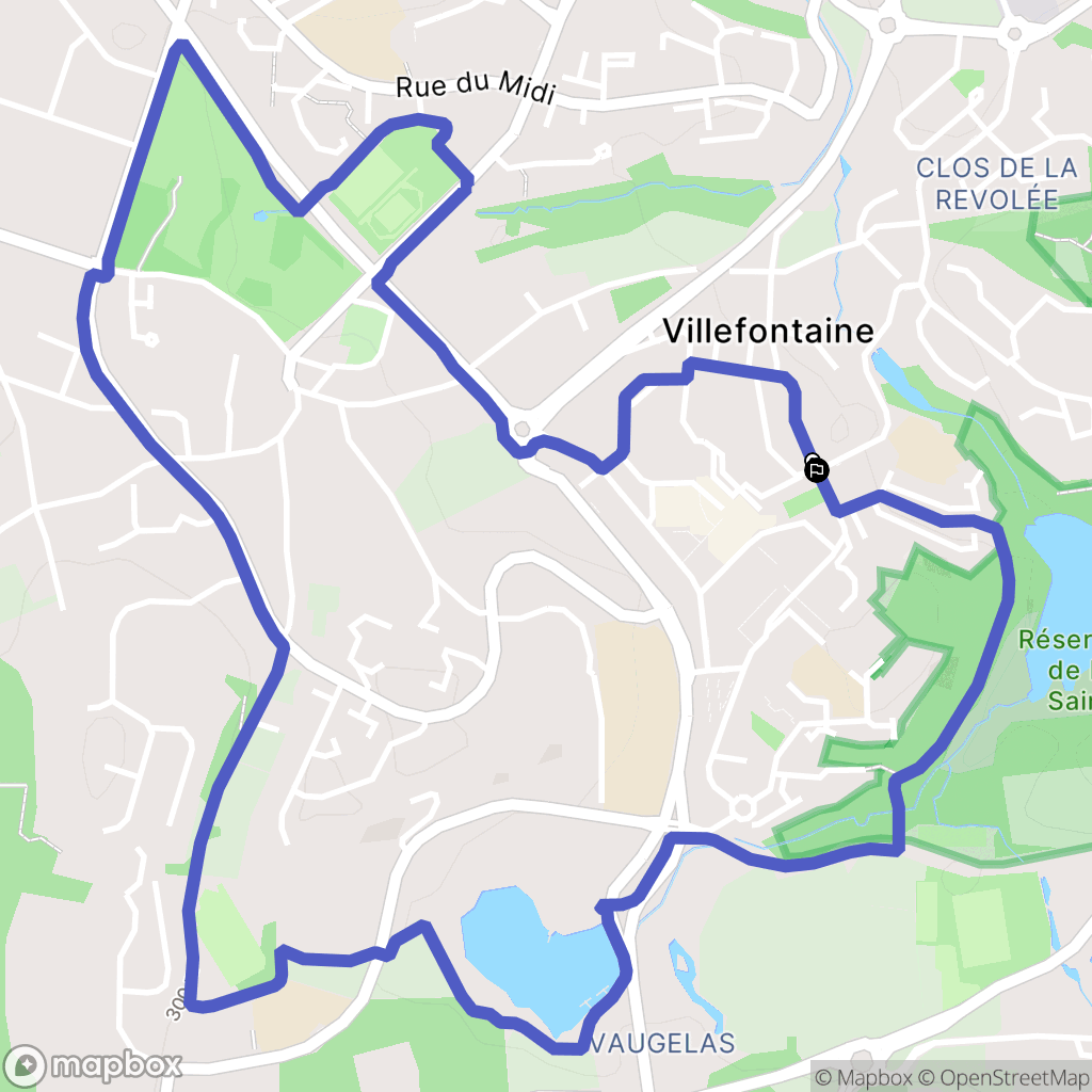 Villefontaine : carte du parcours de randonnée - France